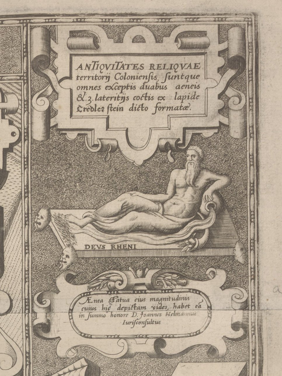 Arnold Mercator, COLONIA AGRIPPINA EXACTISSIME DESCRIPTA, 1571, copperplate engraving, 110 × 173 cm, National Library of Sweden, Inv. KoB DelaG 151, Detail of the rightside margin.