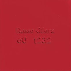 Alighiero Boetti, Rosso Gilera 60 1232, 1967, Industrial varnish on cardboard and cork letters and numbers, 71 x 71 cm, Private Collection, New York