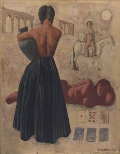 Massimo Campigli, Zingari, 1928, oil on canvas, Collezione Augusto e Francesca Giovanardi, Milan