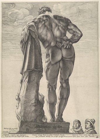 Hendrick Goltzius, Farnese Hercules, ca. 1592 (dated 1617), engraving, New York, The Metropolitan Museum of Art, Gift of Henry Walters, 1917, inv. 17.37.59 (Photo: MET website, public domain) Hendrick Goltzius, Farnese Hercules, ca. 1592 (dated 1617), engraving, New York, The Metropolitan Museum of Art, Gift of Henry Walters, 1917, inv. 17.37.59 (Photo: MET website, public domain)