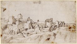 Jan van Scorel, Bethlehem Basilica, c. 1520, pen drawing, British Museum, London