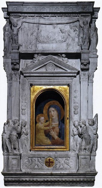 Donatello, Tabernacle of the Sacrament of the Eucharist, ca. 1432-1433, marble, 228 x 115 cm, Chapel of the Clerics’ Beneficiaries, Treasury Museum of St Peter’s Basilica, Rome (Photo Web Gallery of Art) Donatello, Tabernacle of the Sacrament of the Eucharist, ca. 1432-1433, marble, 228 x 115 cm, Chapel of the Clerics’ Beneficiaries, Treasury Museum of St Peter’s Basilica, Rome (Photo Web Gallery of Art)
