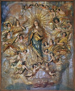 Bernardo Bitti, Asunción de la Virgen, ca. 1590, maguey polychromed sculpture. Juli (Peru), Our Lady of the Assumption Church (Photo Elena Amerio, Prelatura de Juli)