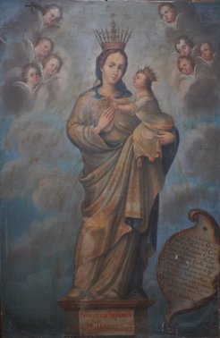 Anonymous, Nuestra Señora de Trapana, 18th century, oil on canvas, 244 x 137 cm. Morelia, Templo de San Juan Evangelista. (Photo Nora Guggenbühler)