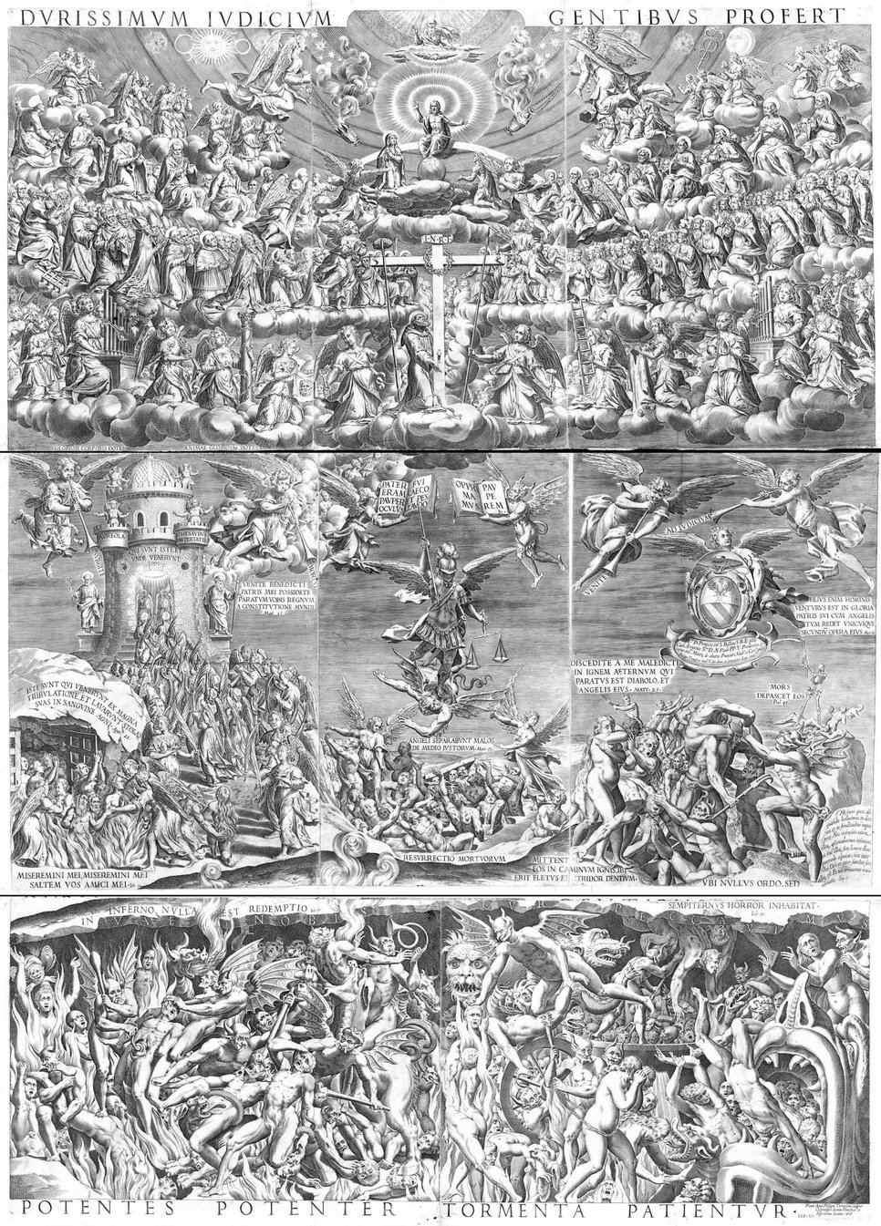 Philippe Thomassin, The Last Judgement, 1606, engraving from eight plates, 147.4 x 105.5 cm, Biblioteca Casanatense, Rome