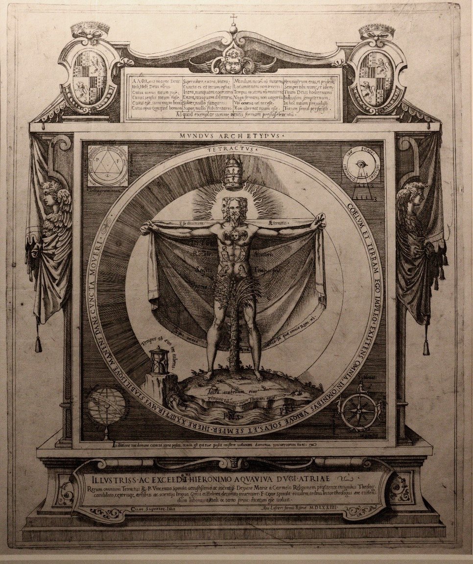 Anonymous, Mundus Archetypus, Antoine Lafrery, Rome, 1574, Hill-stone Prints, New York, 425x357cm. Published in: La Darsena, Incisioni dal XV al XVII Secolo, November 1984, n. 40.