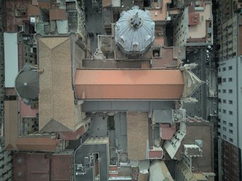 Aerial view of Naples Cathedral. Aerial view of Naples Cathedral.