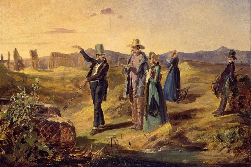 Carl Spitzweg, English Tourists in Campagna Romana, 1845, oil on paper, 40x50 cm. Berlin, Alte Nationalgalerie