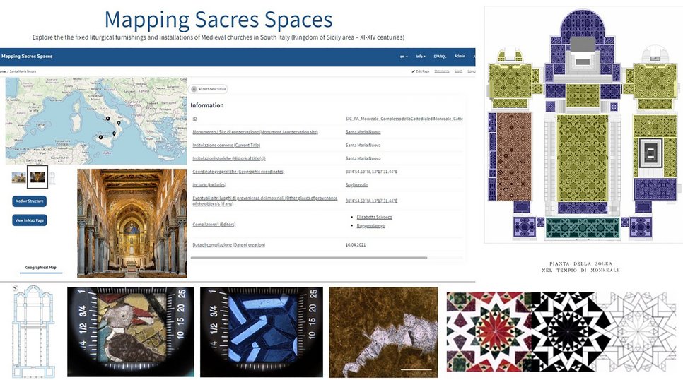 Mapping Sacred Spaces Database: datasheet demo on Monreale Cathedral entry. Graphic elaboration by Ruggero Longo; © BHMPI.