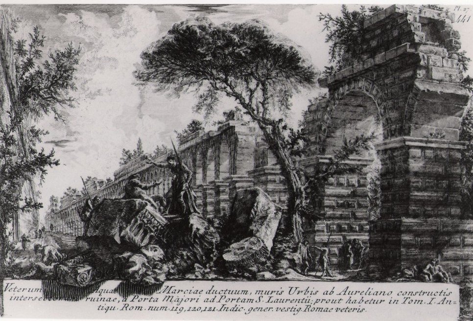 Giovanni Battista Piranesi, Veterum Aquae Marciae ductuum, print, ca. 1762