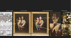 General process for the automated detection and the creation of a collection of hands. Valentine Bernasconi, 2023. Example with the painting Madonna with Child, Perino del Vaga, 1534–1535