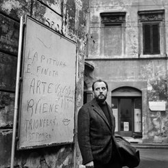 Claudio Abate, Untitled (Alberto Greco next to his own handwriting in Rome), 1962