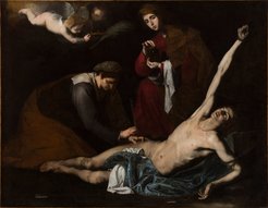 José (Jusepe) de Ribera, Saint Sebastian Tended by the Holy Women, 1631, oil on canvas, Arte Ederren Bilboko Museoa (Bilbao Fine Arts Museum). Acquired in 1924, inv. no. 69/206