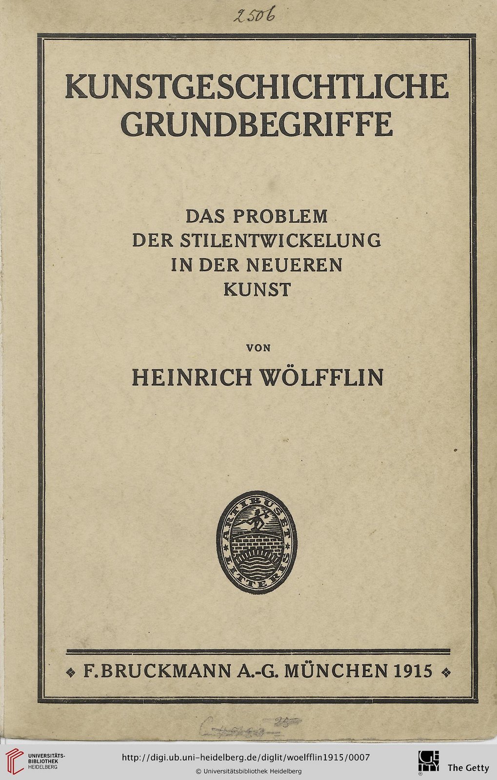 Heinrich Wölfflin’s Kunstgeschichtliche Grundbegriffe (Basic Concepts of Art History) (1915)