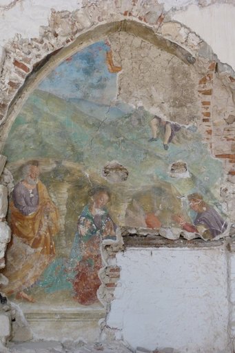 Saturnino Gatti (attr.), Adoration of the Shepherds, fresco and secco painting, late 15th–early 16th century. Church of San Pietro Apostolo, Coppito, L’Aquila, Italy Saturnino Gatti (attr.), Adoration of the Shepherds, fresco and secco painting, late 15th–early 16th century. Church of San Pietro Apostolo, Coppito, L’Aquila, Italy
