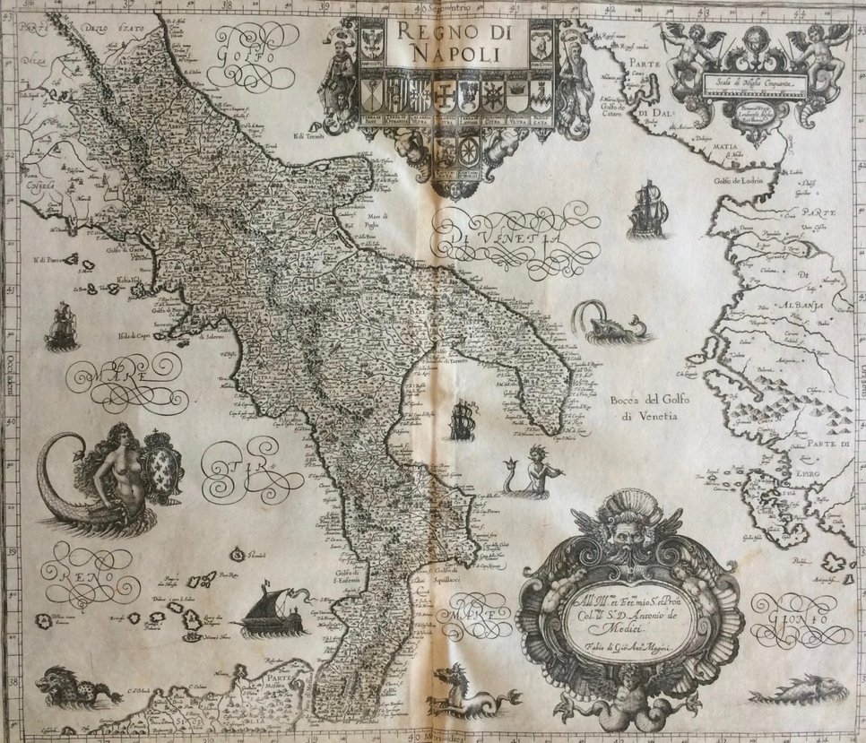 Giovanni Antonio Magini, Regno di Napoli, 1632 (Bibliotheca Hertziana).