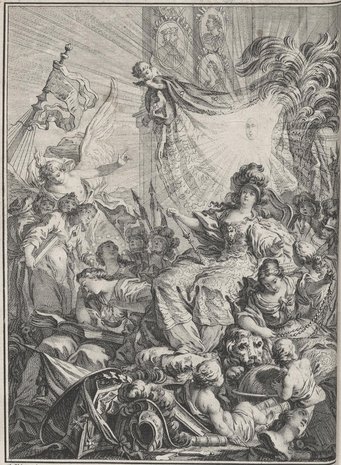 Charles Eisen (design), Dominique Sornique (engraving), Frontispiece, L' Europe Illustre: Contenant L'Histoire Abrégée Des Souverains, des Princes, des Prélats, des Ministres, des grands Capitaines, des Magistrats, des Savans, des Artistes, & des Dames célèbres en Europe, vol. 1, Paris 1777. Photo: https://doi.org/10.11588/diglit.53587#0008 (Universitätsbibliothek, Heidelberg; Heidelberger historische Bestände – digital). Charles Eisen (design), Dominique Sornique (engraving), Frontispiece, L' Europe Illustre: Contenant L'Histoire Abrégée Des Souverains, des Princes, des Prélats, des Ministres, des grands Capitaines, des Magistrats, des Savans, des Artistes, & des Dames célèbres en Europe, vol. 1, Paris 1777. Photo: https://doi.org/10.11588/diglit.53587#0008 (Universitätsbibliothek, Heidelberg; Heidelberger historische Bestände – digital).