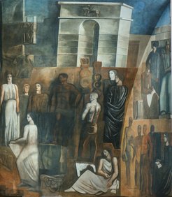 Mario Sironi, L’Italia tra le Arti e le Scienze, detail, 1935, mural painting, Aula Magna, Palazzo del Rettorato, Università La Sapienza, Rome