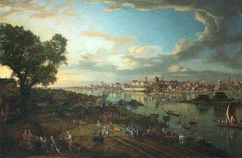 Bernardo Bellotto, View of Warsaw from Praga, 1770, oil on canvas, 172,5 x 261 cm, photo Public Domain Bernardo Bellotto, View of Warsaw from Praga, 1770, oil on canvas, 172,5 x 261 cm, photo Public Domain
