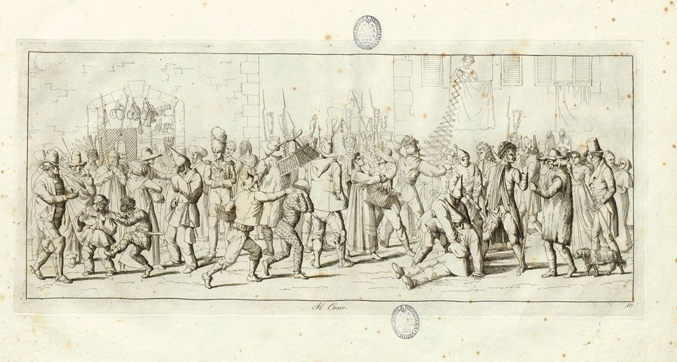 Hjalmar Mörner, Il Carnevale di Roma - Il Corso, 1820. Rome, Bibliotheca Hertziana (Photo Bibliotheca Hertziana)