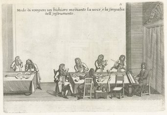 Cornelis Meijer, “Modo di rompere un bichiero mediante la uoce, è la simpatia dell' instrumento” from the series Racolta di varii segreti come si vedono nelle segventi figure (Rome: Komarek, 1696). Amsterdam: Rijksmuseum, RP-P-OB-23.516(V) (public domain) Cornelis Meijer, “Modo di rompere un bichiero mediante la uoce, è la simpatia dell' instrumento” from the series Racolta di varii segreti come si vedono nelle segventi figure (Rome: Komarek, 1696). Amsterdam: Rijksmuseum, RP-P-OB-23.516(V) (public domain)
