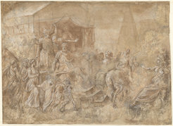 Giulio Romano, The Release of Cloelia, ca.1524, watercolor and brown ink on paper, 39.8 x 54.8 cm, Rome, Bibliotheca Hertziana (photo Bibliotheca Hertziana / Enrico Fontolan)