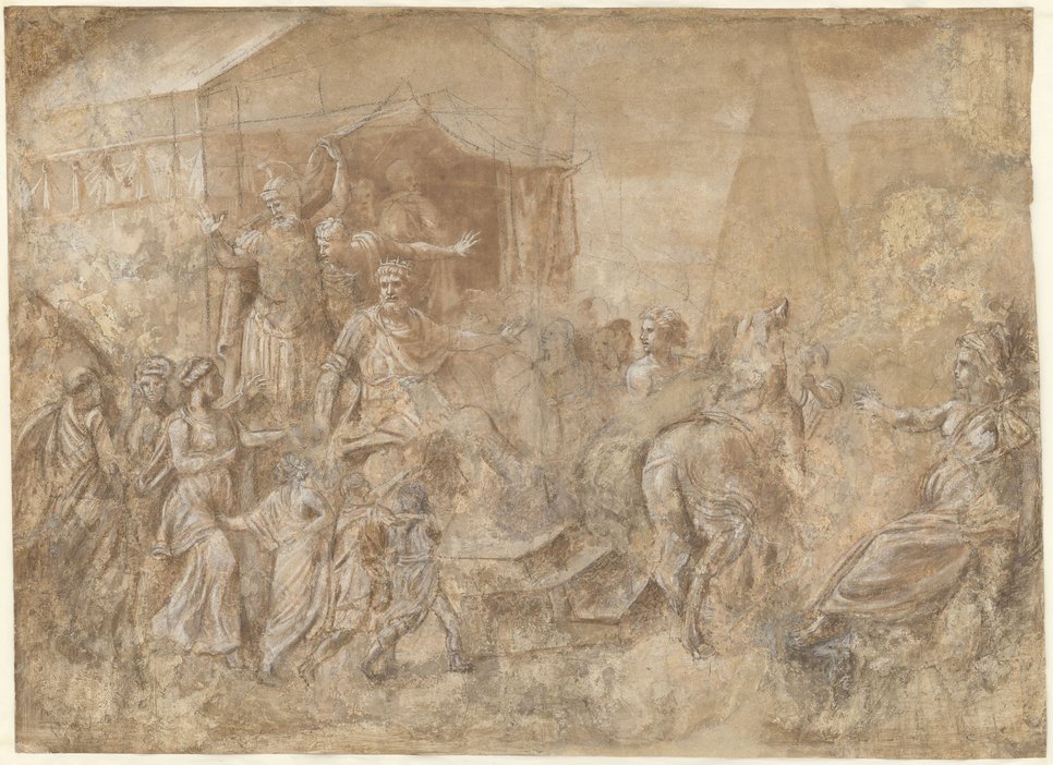 Giulio Romano, The Release of Cloelia, ca.1524, watercolor and brown ink on paper, 39.8 x 54.8 cm, Rome, Bibliotheca Hertziana (photo Bibliotheca Hertziana / Enrico Fontolan)