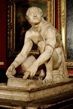 Knife Grinder (also known as the Scythian), 2nd century AD, marble from Asia Minor, 105 cm (height). Florence, Gallerie degli Uffizi, inv. 1914 n. 230. Photo: https://www.uffizi.it/opere/arrotino